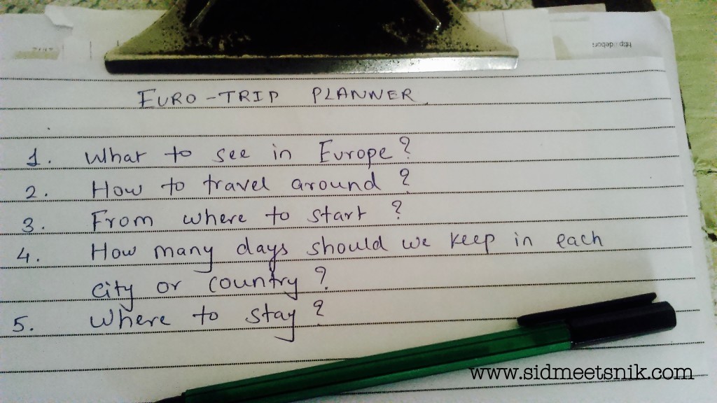 Europe Trip Planner guide